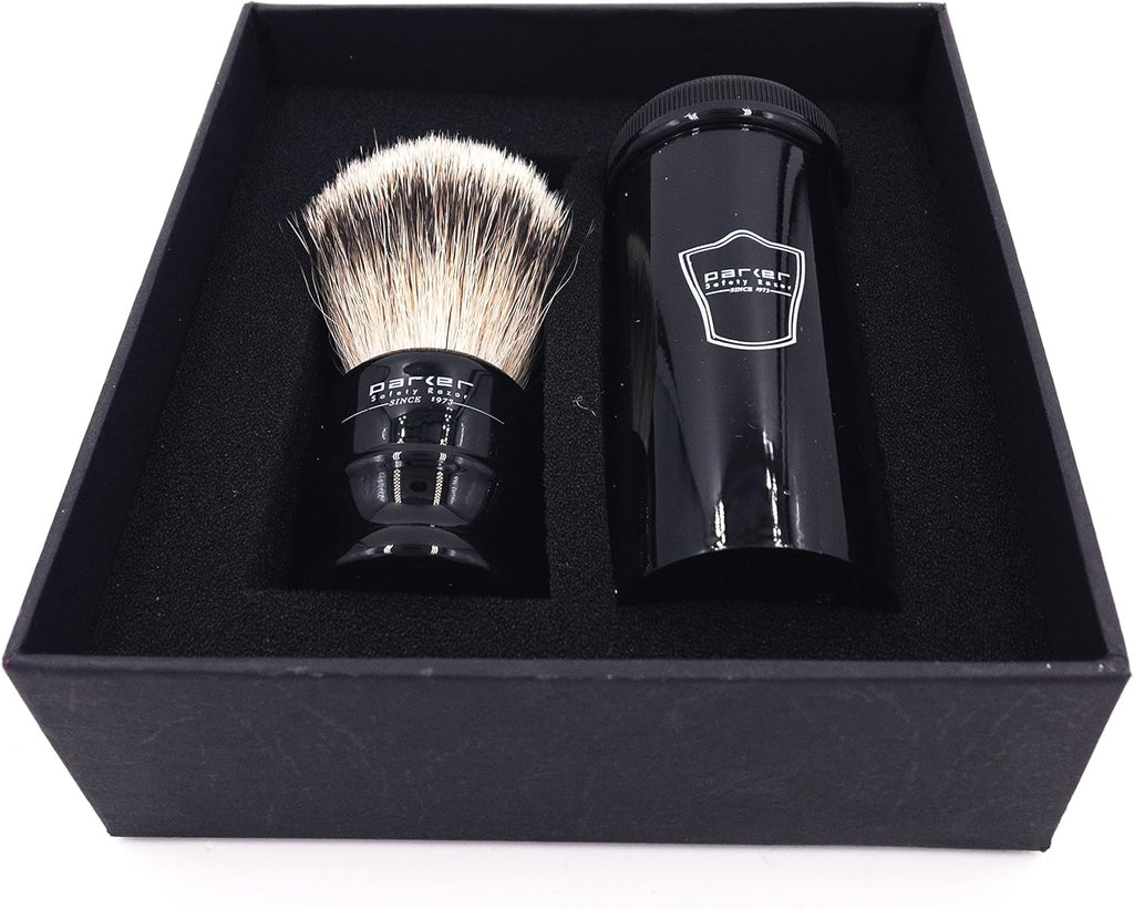 100% Silvertip Travel Shave Brush with Case, Black S914153