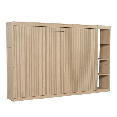 Full Size Horizontal Murphy Bed with Shelves N721978