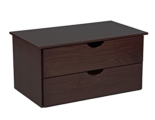Black 2-Drawer Solid Wood Chest J599