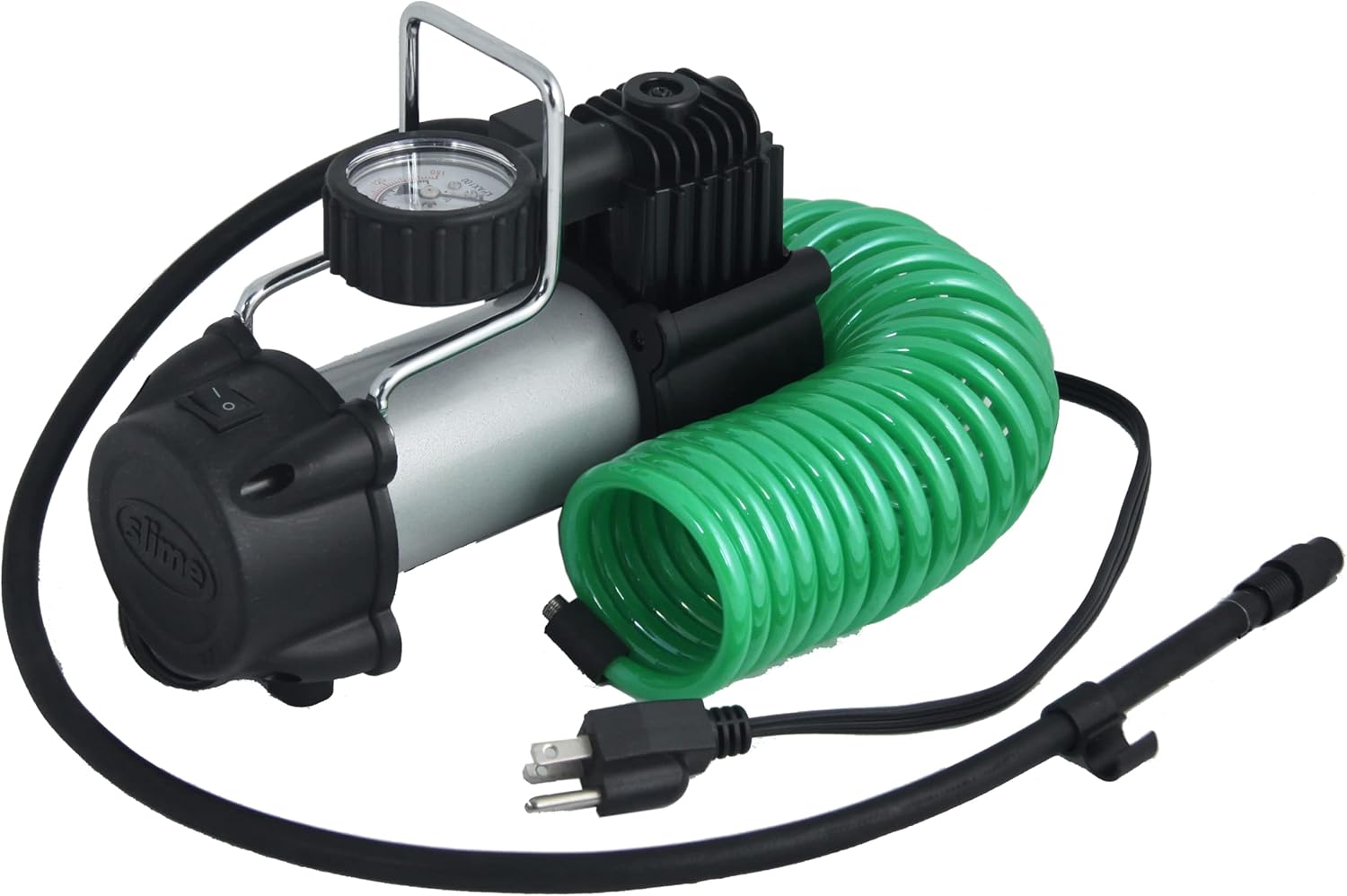 Heavy Duty 120V Tire Inflator Air Compressor with Analog 150 psi Dial Gauge and LED Light Pack of 2 Q82370