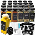 24 Pcs 4oz Glass Spice Jars with Black Metal Caps B6418