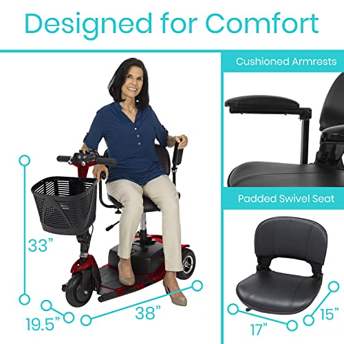 3 Wheel Mobility Scooter Electric Powered Folding Compact U7284