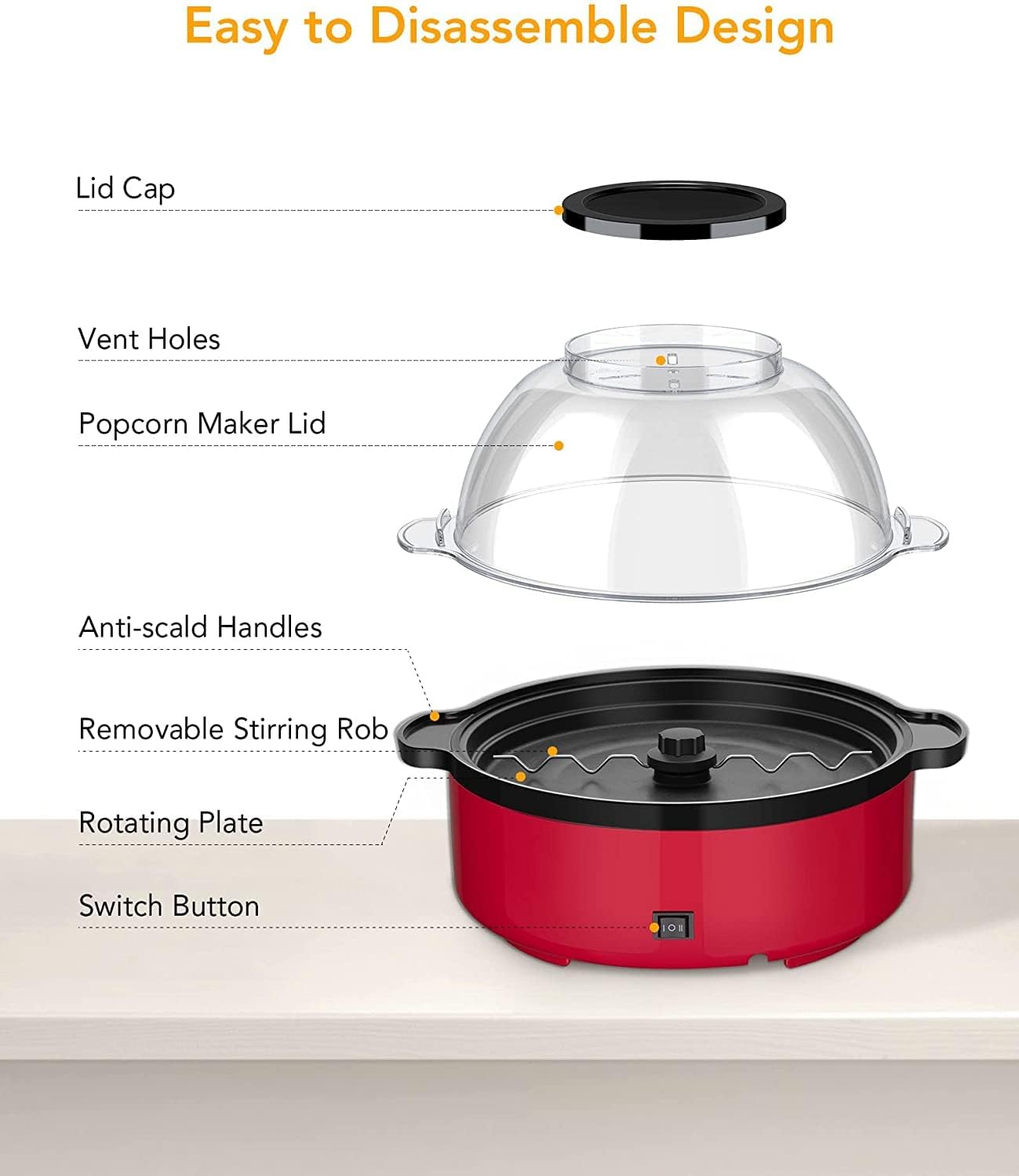 16-Cup Electric Hot Oil Popcorn Popper F473