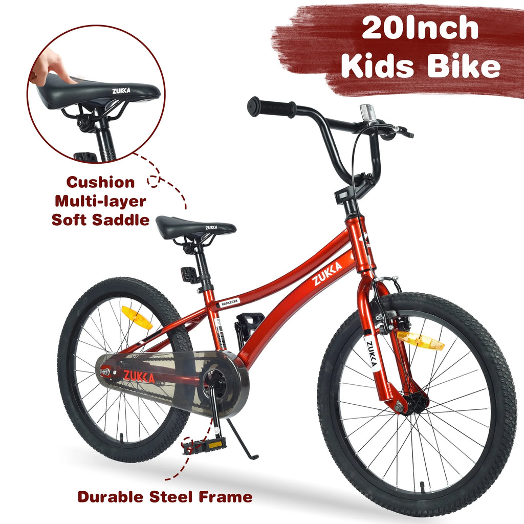 20 Inch Single Speed Boys Bike with Steel Frame Red U132352