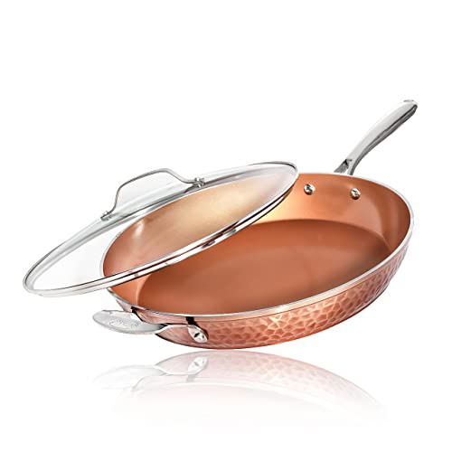 10 Pc Non Stick Copper Cookware Set with 12 Inch Nonstick Skillet D25691