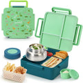 Green Insulated 4 Compartment Bento Box M5692
