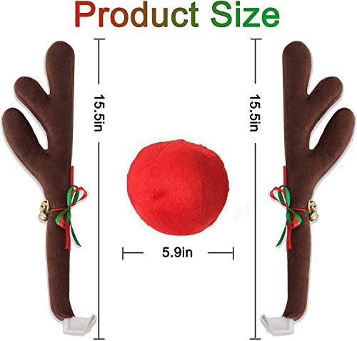 Reindeer Antlers Decoration Kit with Jingle Bells Red Nose Tail J4847