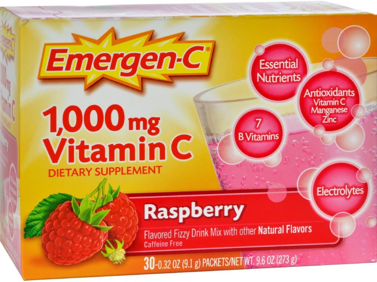 Vitamin C 1000 mg Dietary Supplement Raspberry net wt 9.6 oz A5285