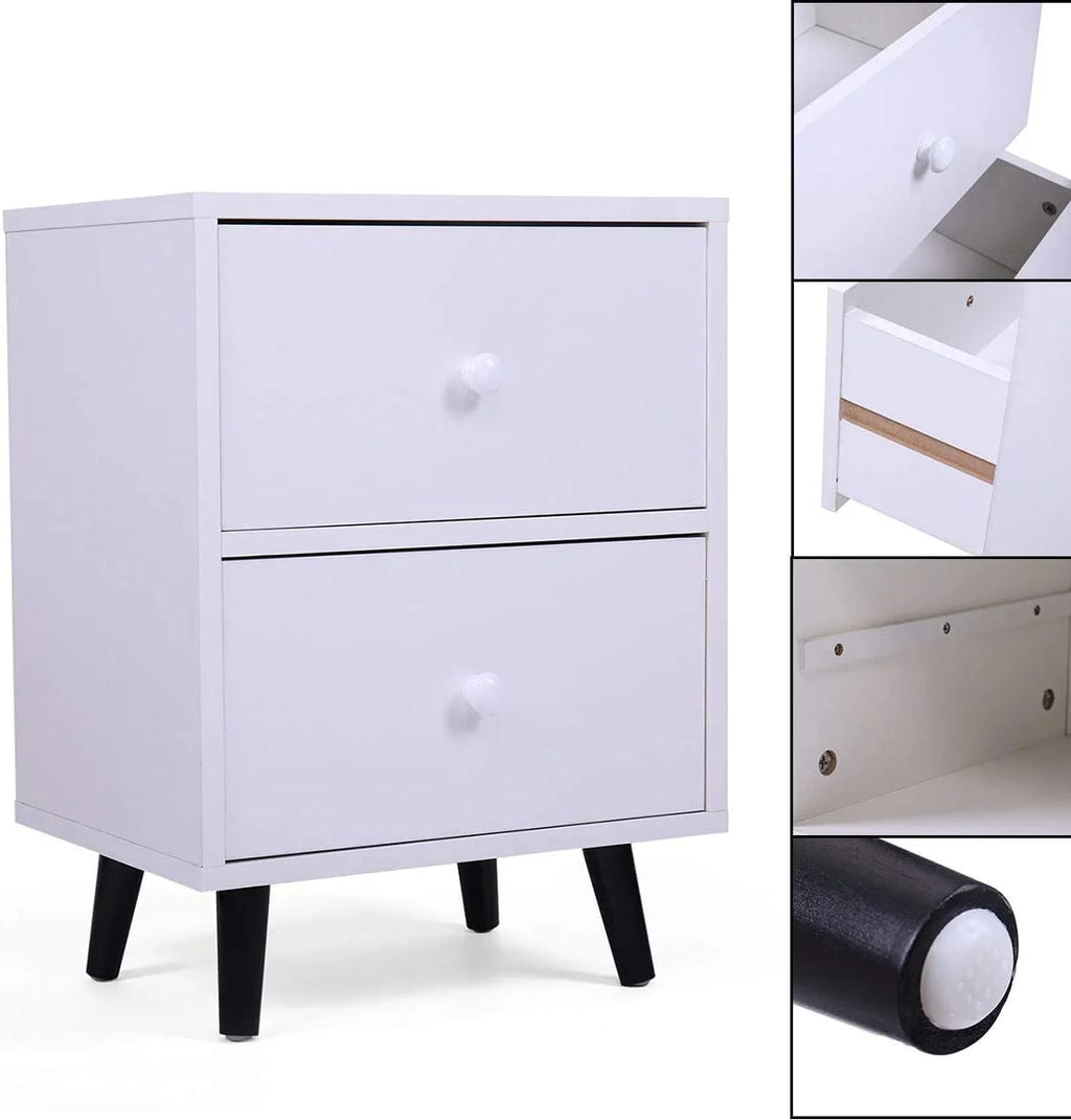 White 2 Drawer Nightstand Y749414