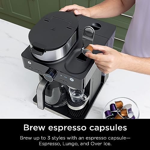 Black Espresso & Coffee Maker with Built-in Frother K7161