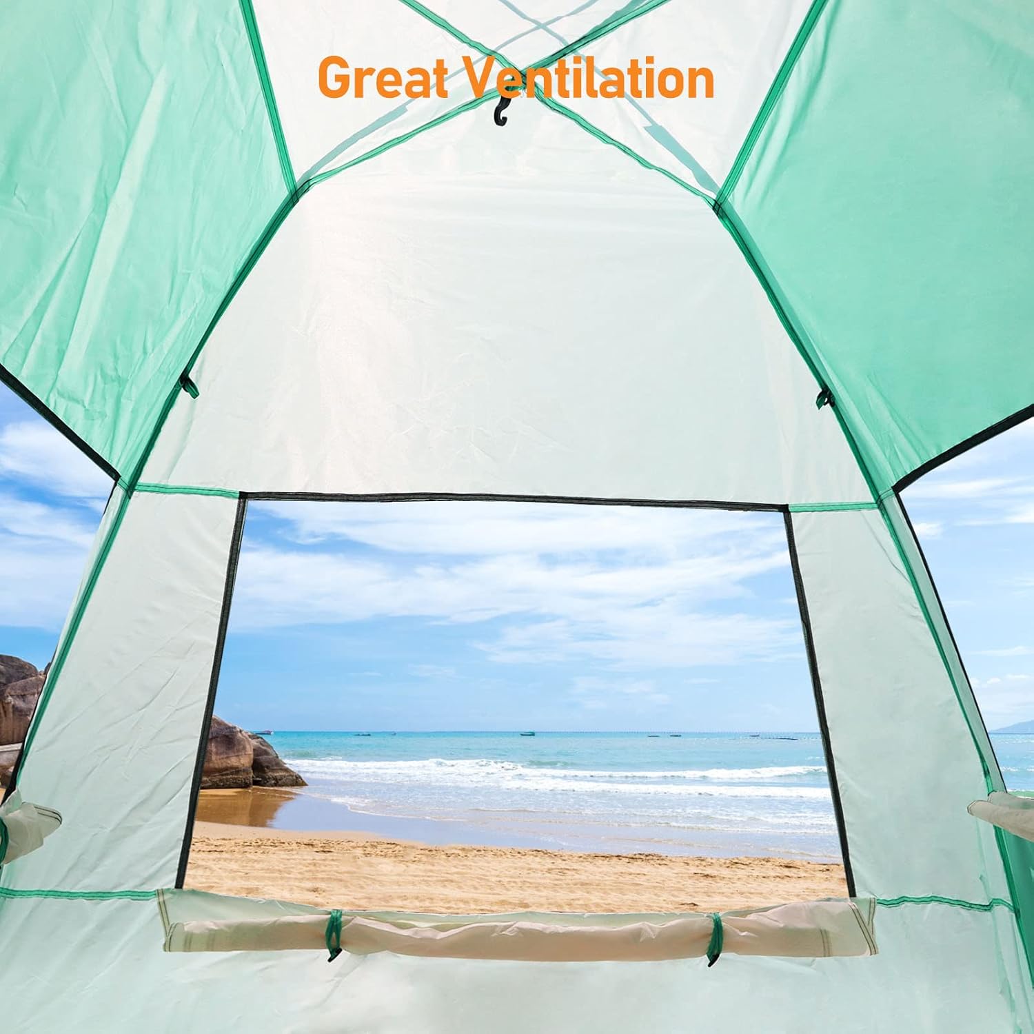 Green 2 Person Pop Up Beach Tent C203821