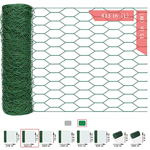 0.63 in Mesh 15×600 inches Chicken Wire Fencing U5220