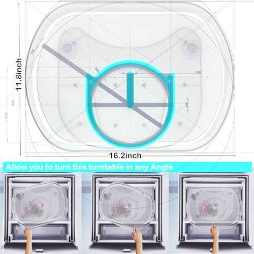16.2"x11.8" Clear Rotating Tray with 5 Divider H609