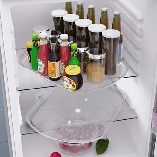 16.2"x11.8" Clear Rotating Tray with 5 Divider H609