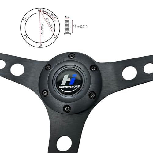 14" Wood Grain Steering Wheel with Horn Button 6 bolts U6847