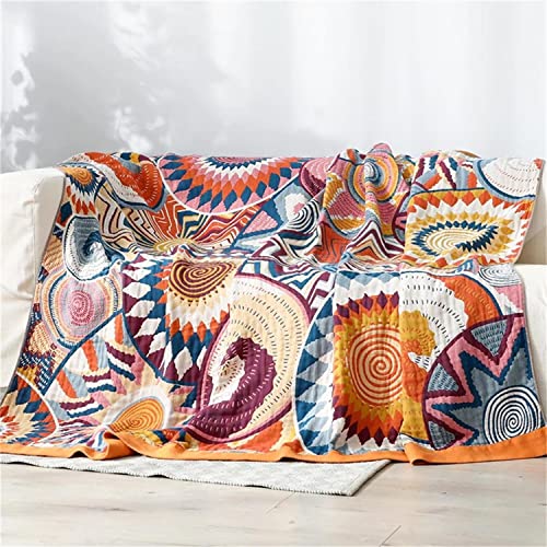 100% Cotton KnitWoven Throw Blanket 78''Wx 90''L Z8544