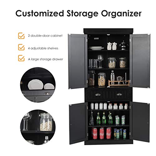 72" Gray Storage Cabinet with Doors and Adjustable Shelves N6838