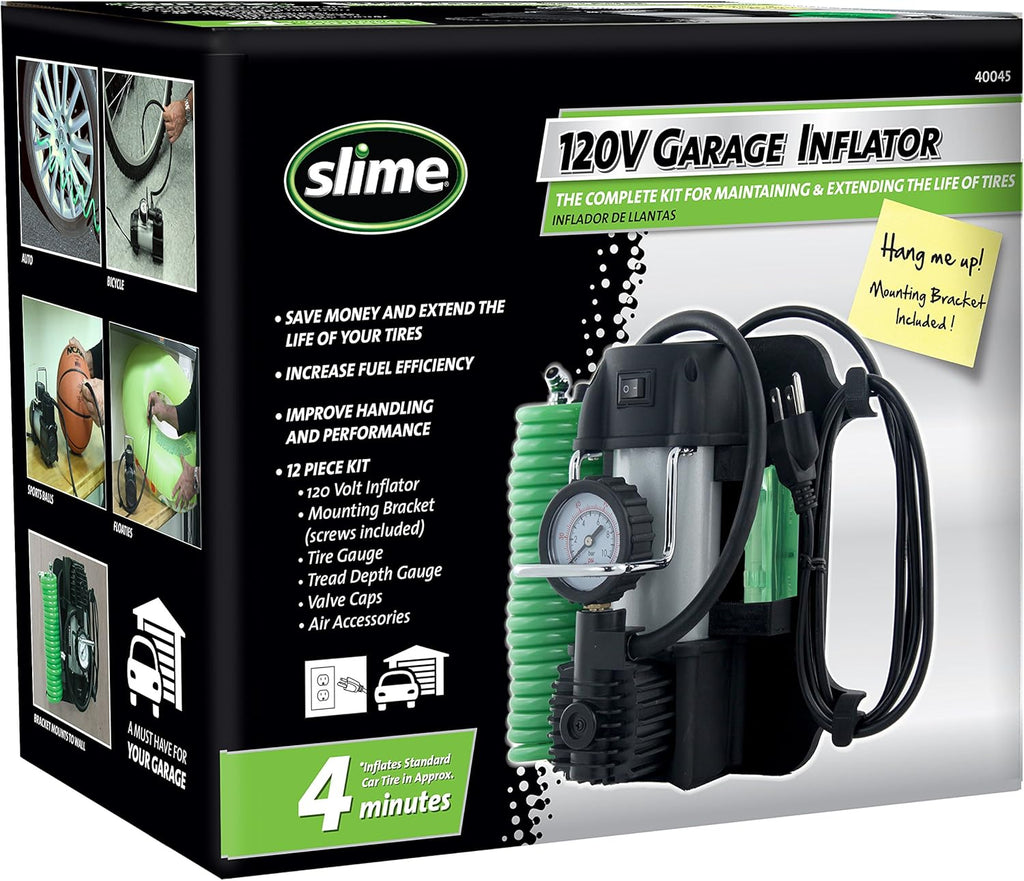 Heavy Duty 120V Tire Inflator Air Compressor with Analog 150 psi Dial Gauge and LED Light Pack of 2 Q82370