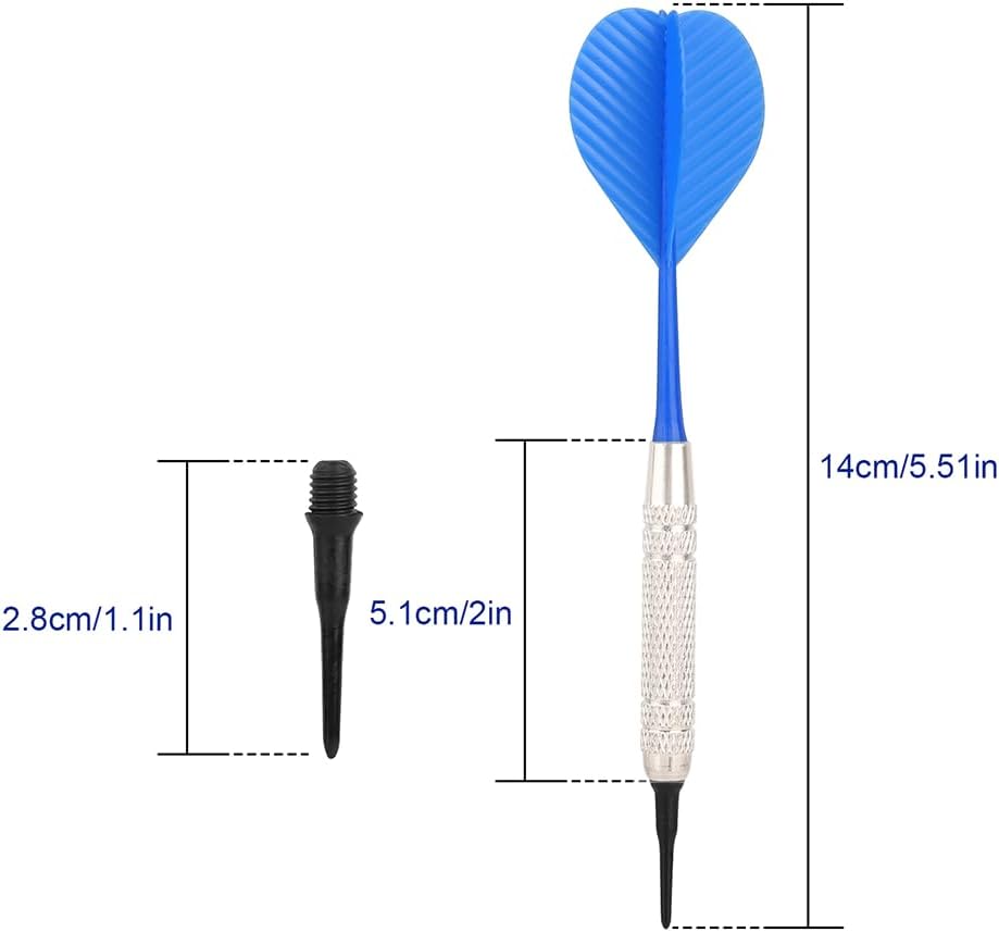 12 Pcs Dart with Plastic Soft Tip Points E569036