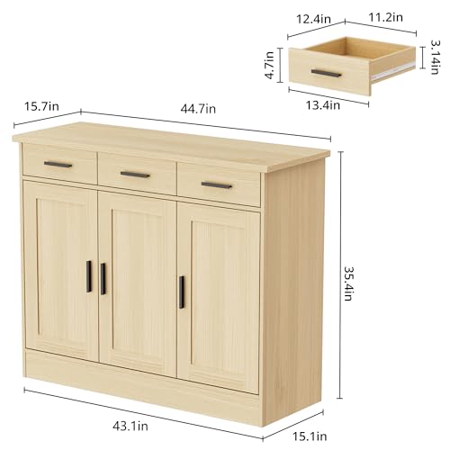 Oak Buffet Cabinet with 3 Drawers & 3 Doors I72167