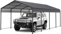 Gray Heavy Duty Metal Carport Canopy 10 x 20 ft C344887