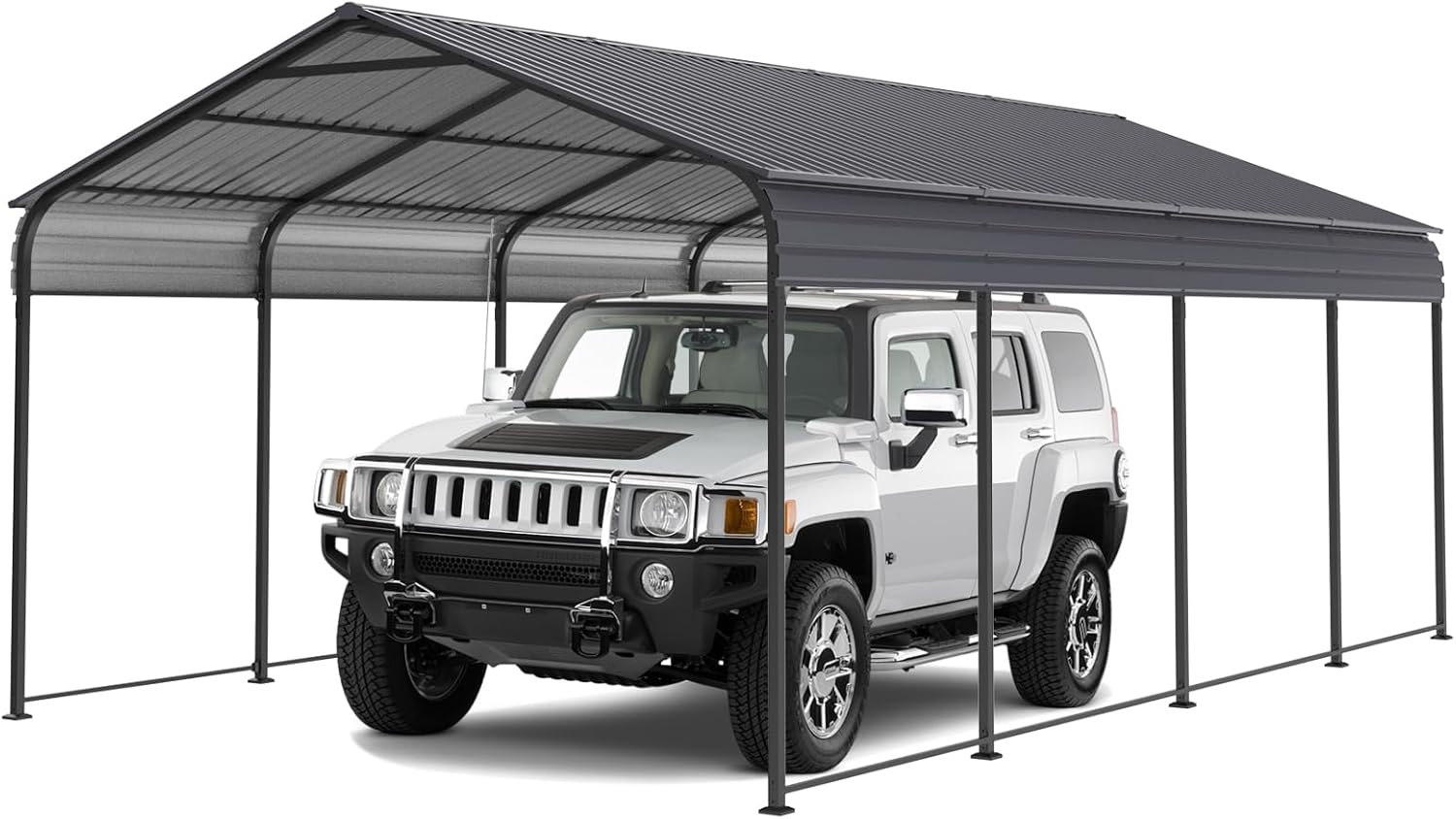 Gray Heavy Duty Metal Carport Canopy 10 x 20 ft C344887