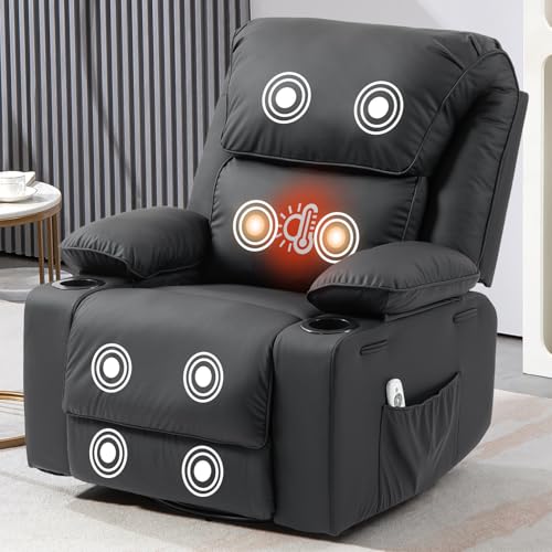 Gray Oatmeal Rocker Recliner Chair with Massage and Heated X320