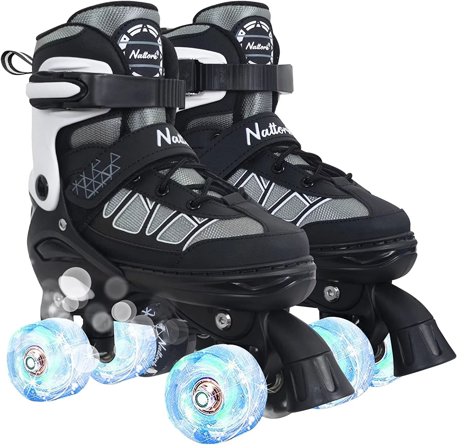 4 Size Adjustable Light Up Wheels Purple Roller Skates E67806
