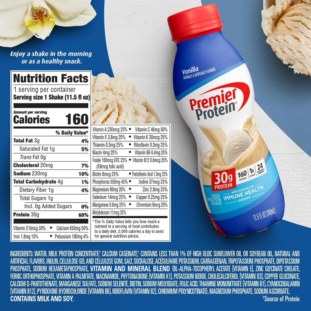 Vanilla Protein Shake, 30g Protein, 1g Sugar, 11.5 fl oz X864