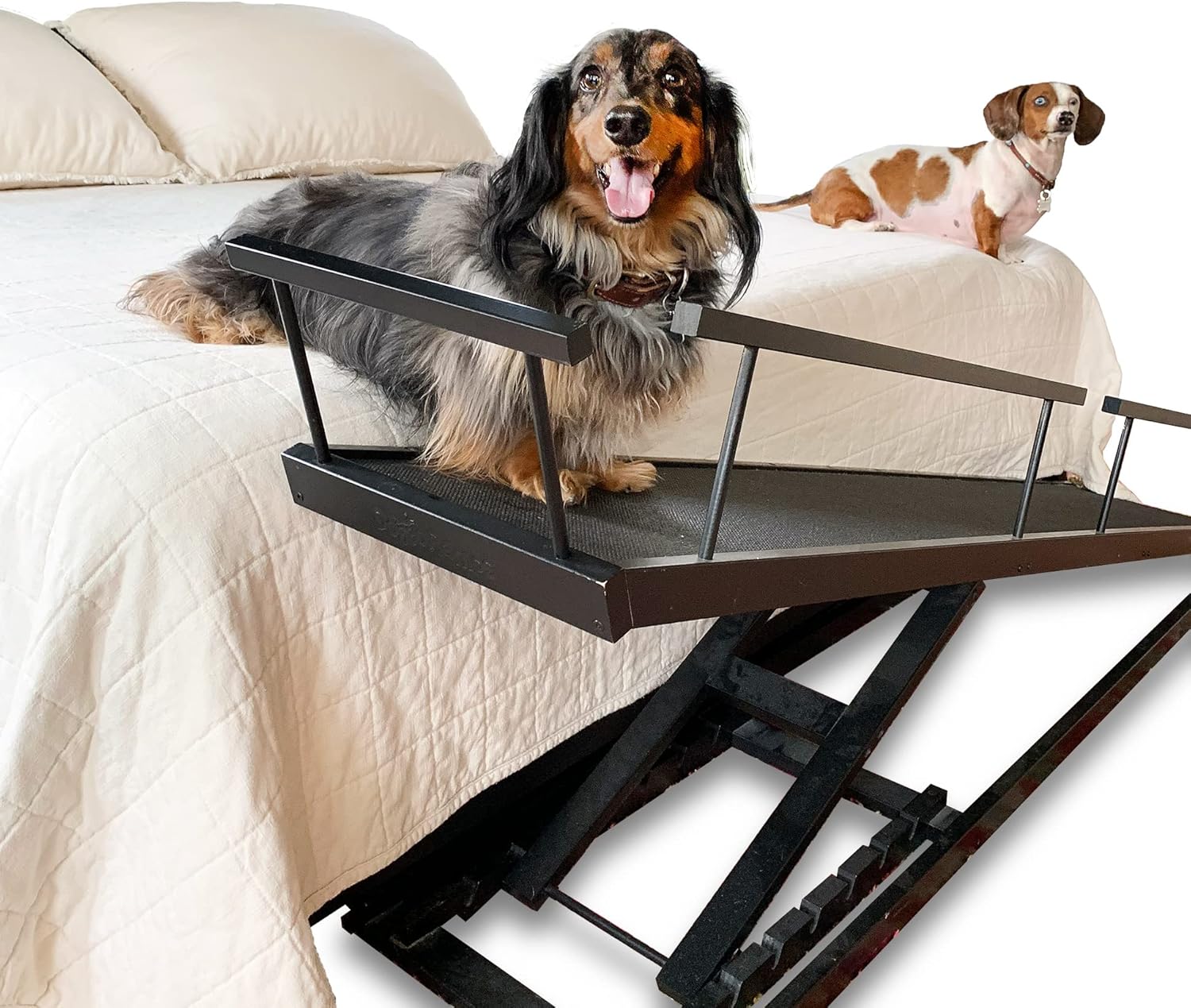 Bed Ramp for Small Dogs, Adjustable for All Beds up to 37 - Solid Hardwood G66630