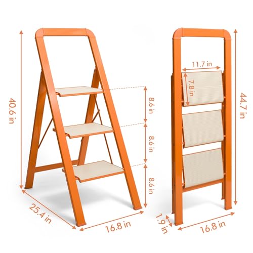 Folding Step Stool with Anti-Slip Pedals H759628